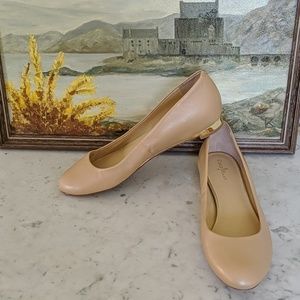 Cole Haan Nike Air nude flats gold heel detail